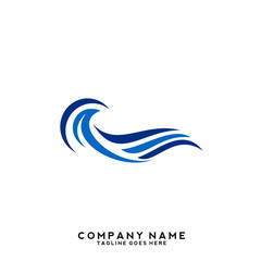 Obraz premium Water wave Logo Template