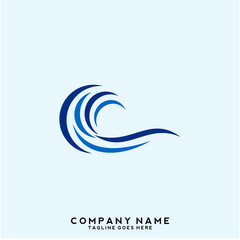 Obraz premium Water wave Logo Template