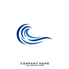 Obraz premium Water wave Logo Template