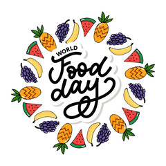 World Food Day Vector Illustration. Suitable for greeting card, poster and banner.
