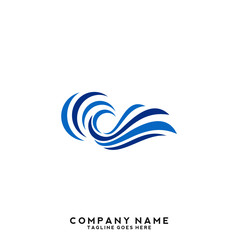 Obraz premium Water wave Logo Template