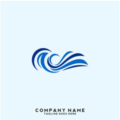 Fototapeta premium Water wave Logo Template