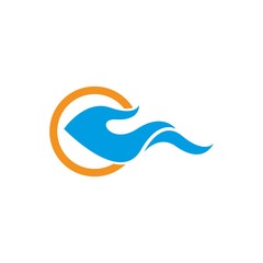 Water Wave Logo Template. vector Icon illustration design 
