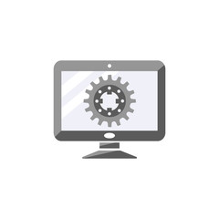 Computer settings color vector illustration