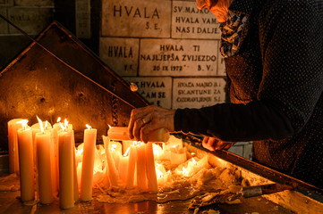 Candles in Kamenita vrata (Stone Gate), Zagreb, Croatia