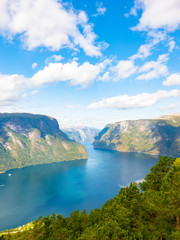 Fototapeta na wymiar Geiranger fjord view from Stegastain viewpoint
