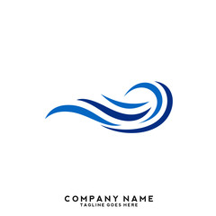 Fototapeta na wymiar Water wave Logo Template