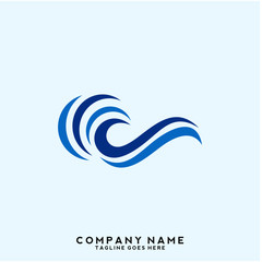 Fototapeta premium Water wave Logo Template