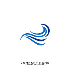 Obraz premium Water wave Logo Template