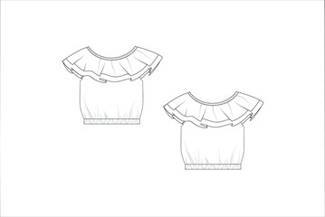 Women top,t-shirt, blouse in vector set