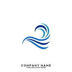 Fototapeta premium Water wave Logo Template