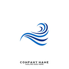 Obraz premium Water wave Logo Template