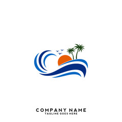 Water wave Logo Template