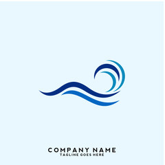 Water wave Logo Template