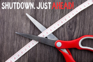 Word writing text Shutdown Just Ahead. Business photo showcasing closing factory business either...