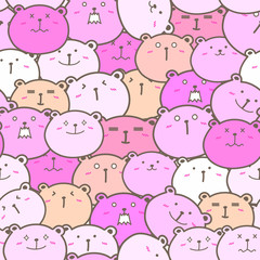 Cute bear seamless pattern background. Vector illustration.