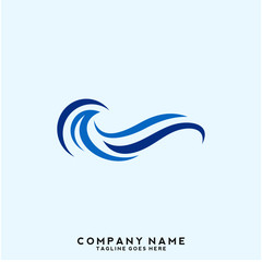 Naklejka premium Water wave Logo Template