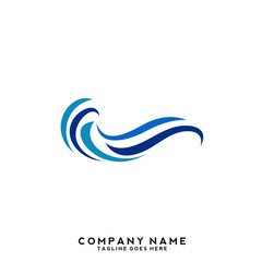 Obraz premium Water wave Logo Template