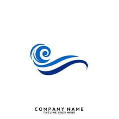 Naklejka premium Water wave Logo Template
