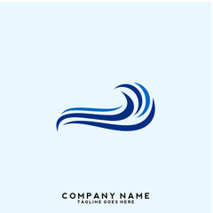 Naklejka premium Water wave Logo Template