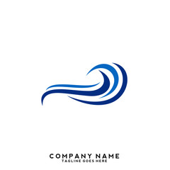 Naklejka premium Water wave Logo Template