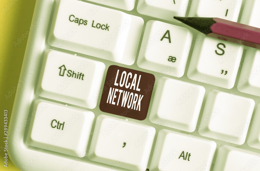 Poster handwriting text writing local network. conceptual photo intranet lan radio waves dsl boradband swit