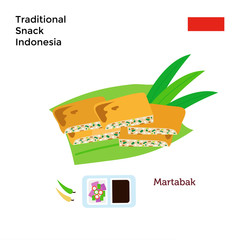 Indonesia tradional cakes vector. kue pukis, kue lumpur, cenil, martabak, sweet martabak, onde - onde, kue lupis, kue lapis, ;apis legit, pukis and nogosari, vector