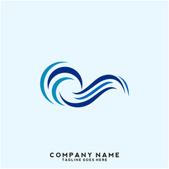 Naklejka premium Water wave Logo Template