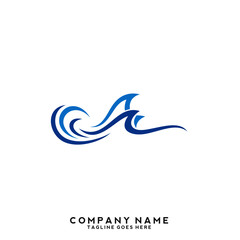 Fototapeta premium Water wave Logo Template