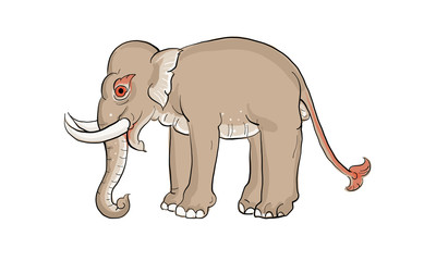 elephant in Thai traditional painting, tattoo