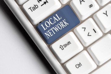 Text sign showing Local Network. Business photo text Intranet LAN Radio Waves DSL Boradband Switch...