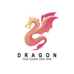 Dragon logo, Business card Elements for Brand Identity,Vector template. red logo with dragon icon