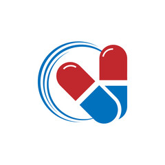 Pills icon isolated on white background. Pills icon simple sign