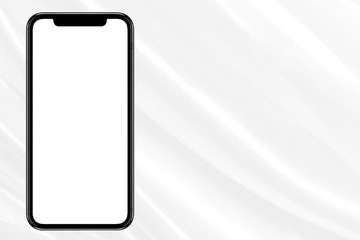 Smartphone similar to iphone 11 pro max with blank white screen for Infographic Global Business...