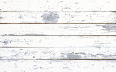 Simple old grunge rustic wooden texture background with white color cracked weathered paint and scratches