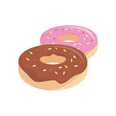 Donut vector illustration isolated on white background. Donut clip art