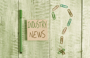 Word writing text Industry News. Business photo showcasing Technical Market Report Manufacturing...