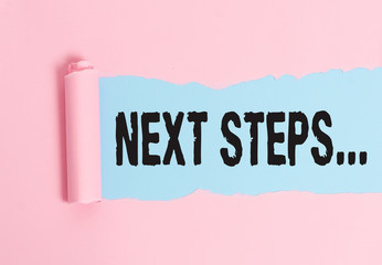 Conceptual hand writing showing Next Steps. Concept meaning something you do or plan after you ve...