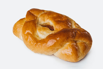 bakery products on white background