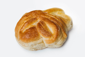 bakery products on white background