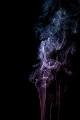 Colourful smoke on dark background