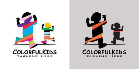 children logo with colorful design, kids logo -vector