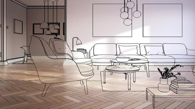 Contemporary Luxury Furnishing - loopable 3d visualization