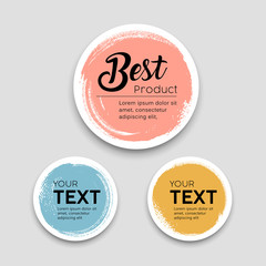 Colorful label paper circle brush stroke best products style collections, vector illustration - obrazy, fototapety, plakaty