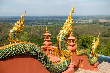 Naga ladder sculpture of Wat Phra That Doi Phra Shan,is another beautiful temple in Mae Tha...