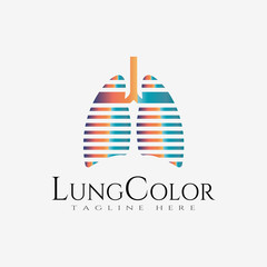 lung logo with colorful design, healthcare and medical icon -vector