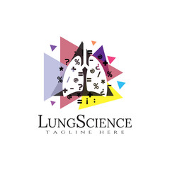 lung logo design, science healthcare and medical icon -vector