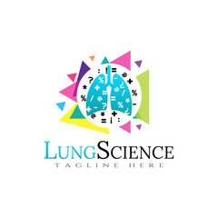 Obraz na płótnie Canvas lung logo design, science healthcare and medical icon -vector