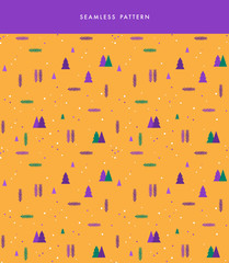 Seamless pattern with abstract forest in a minimalistic graphic stile