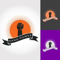 hand power logo design, fist-vector